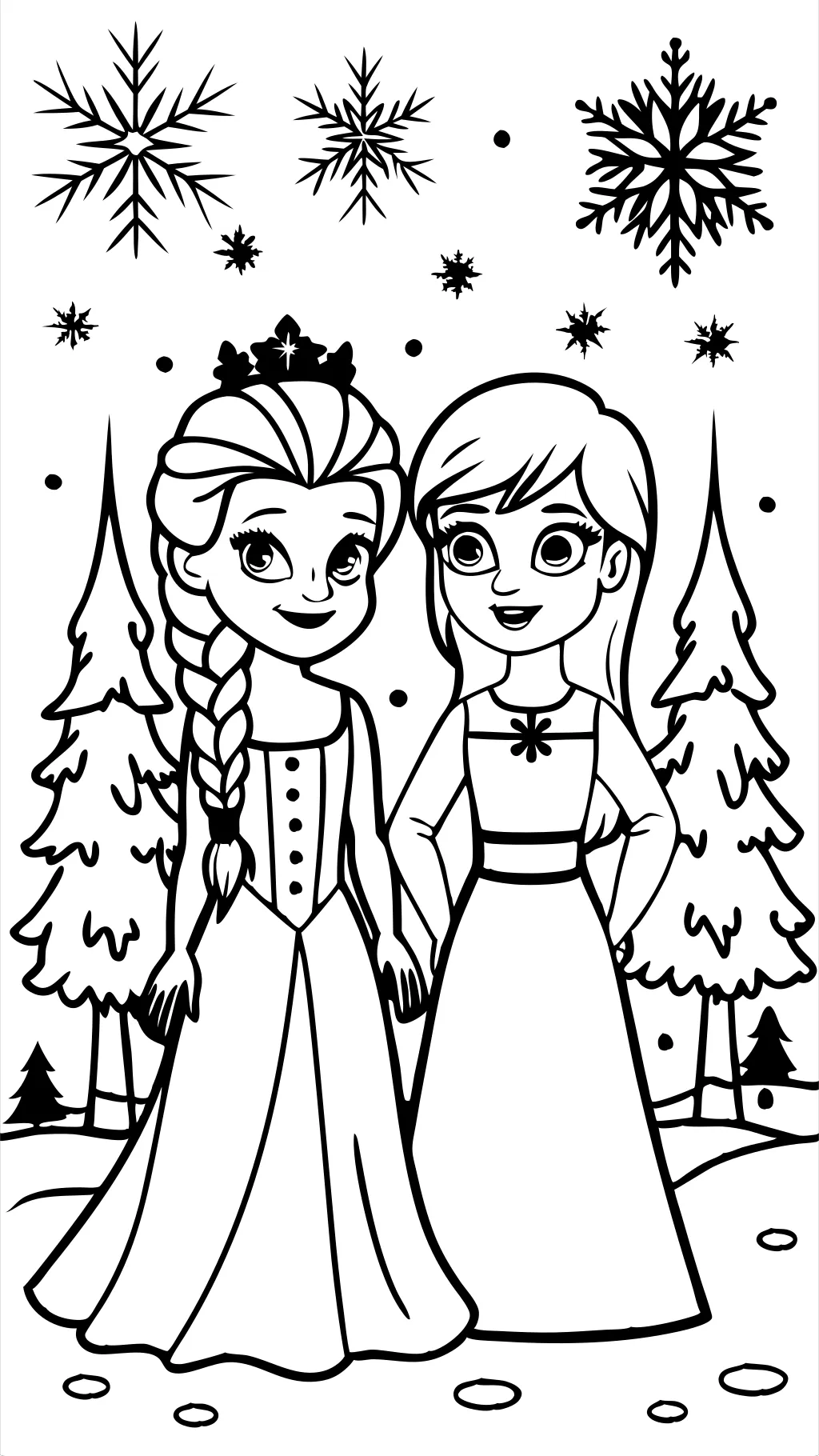 Páginas para colorear de Anna y Elsa gratis